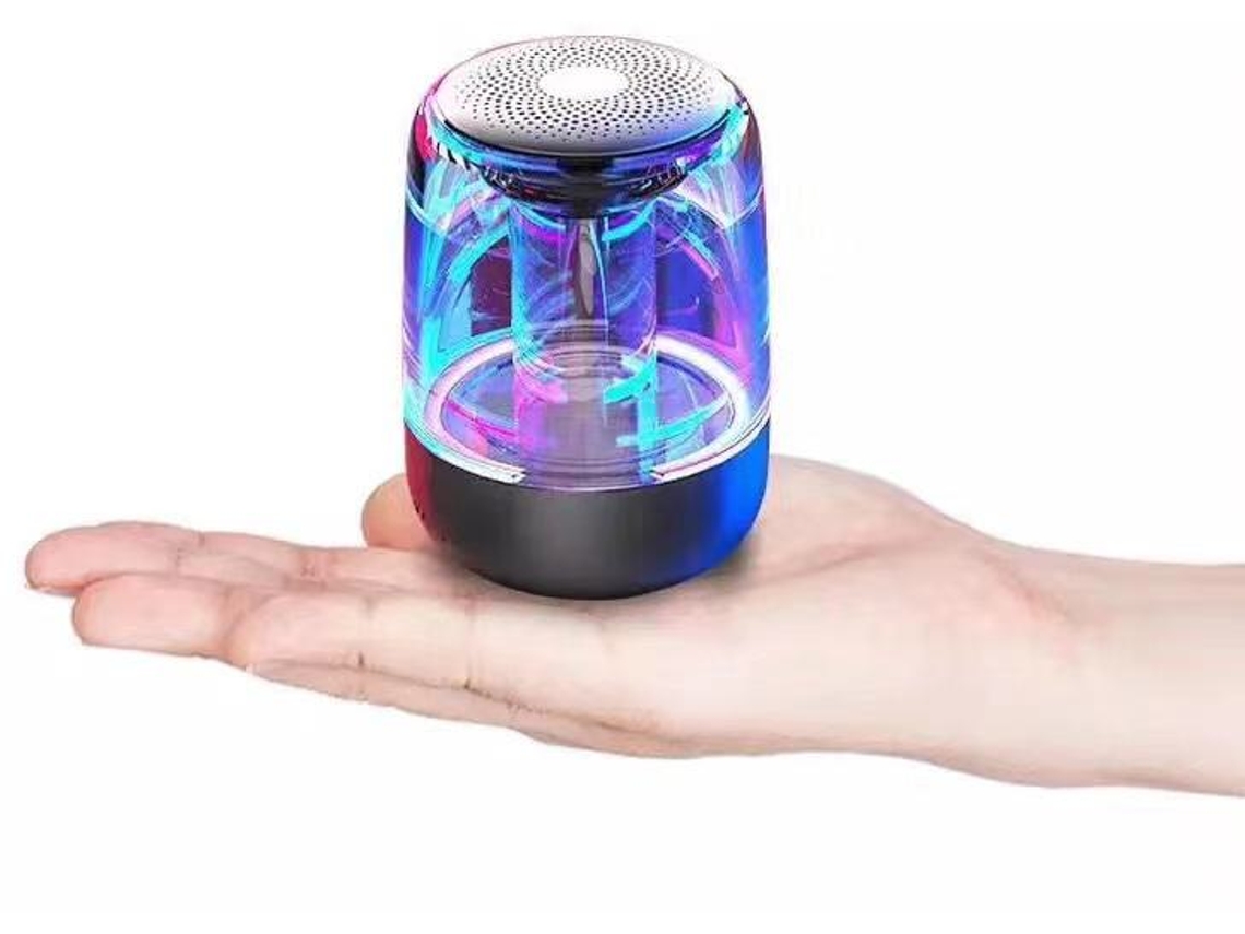 Alto Falante Bluetooth Transparente, Alto Falante Sem Fio Bluetooth 5.0 Com Redução De Ruído Hifi Estéreo, Subwoofer, Preto Yizhood