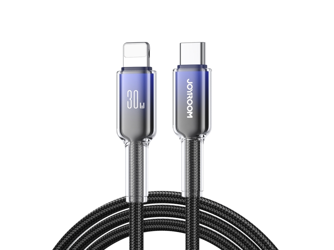 Cabo de Dados de Carregamento Rápido de 1,2m para Usb 8 Pinos preto XIAOMOYU