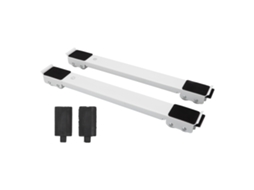 2 roldanas extensíveis Primerox aço 300kg, com 24 rodas para eletrodomésticos e móveis