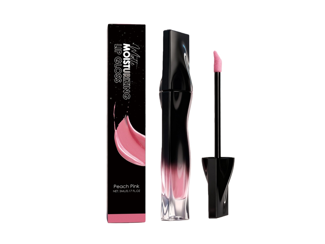 Gloss Matte Rosa Pêssego com Hidratantes para Lábios Macios e Atraentes LAXISCREED