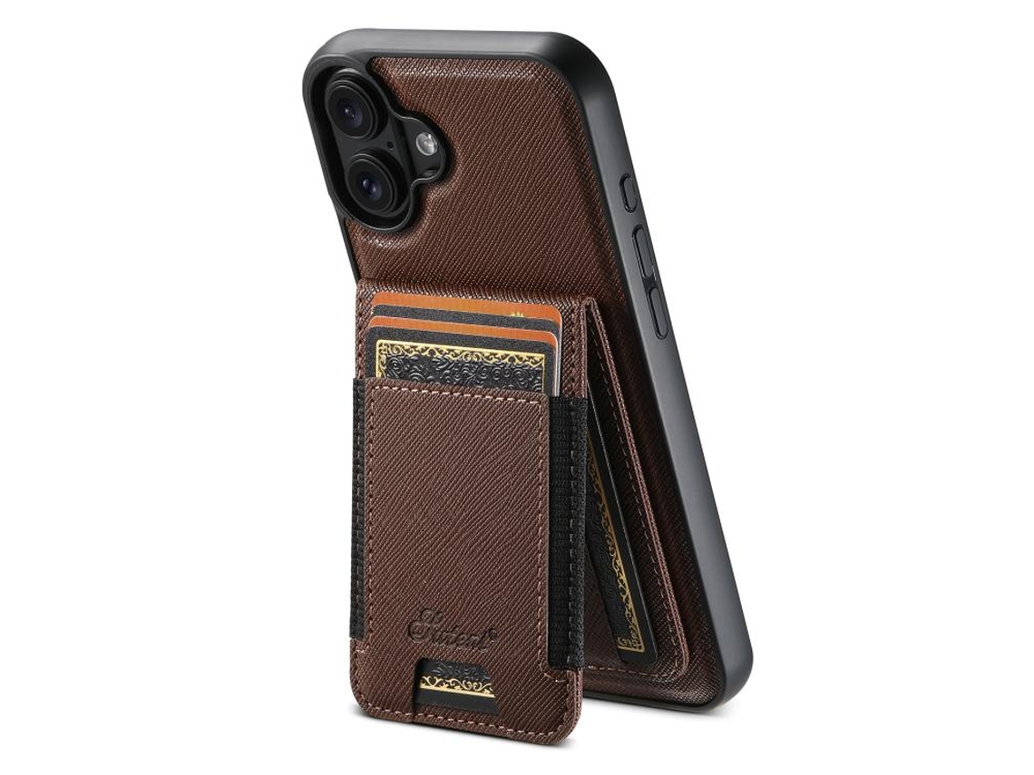 Capa Para Iphone 17 - Couro Granulado Com Magsafe E Carteira Removível