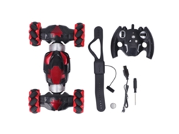 Mali carro de Stunts Rc com Luzes e Música Carregável 1200mah Controle Remoto Gestual para Presente Vermelho