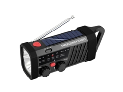 Rádio De Emergência Com Alarme Sos, Am/fm/sw E Lanterna. Carregamento Solar/manual Para Sobrevivência Ao Ar Livre.