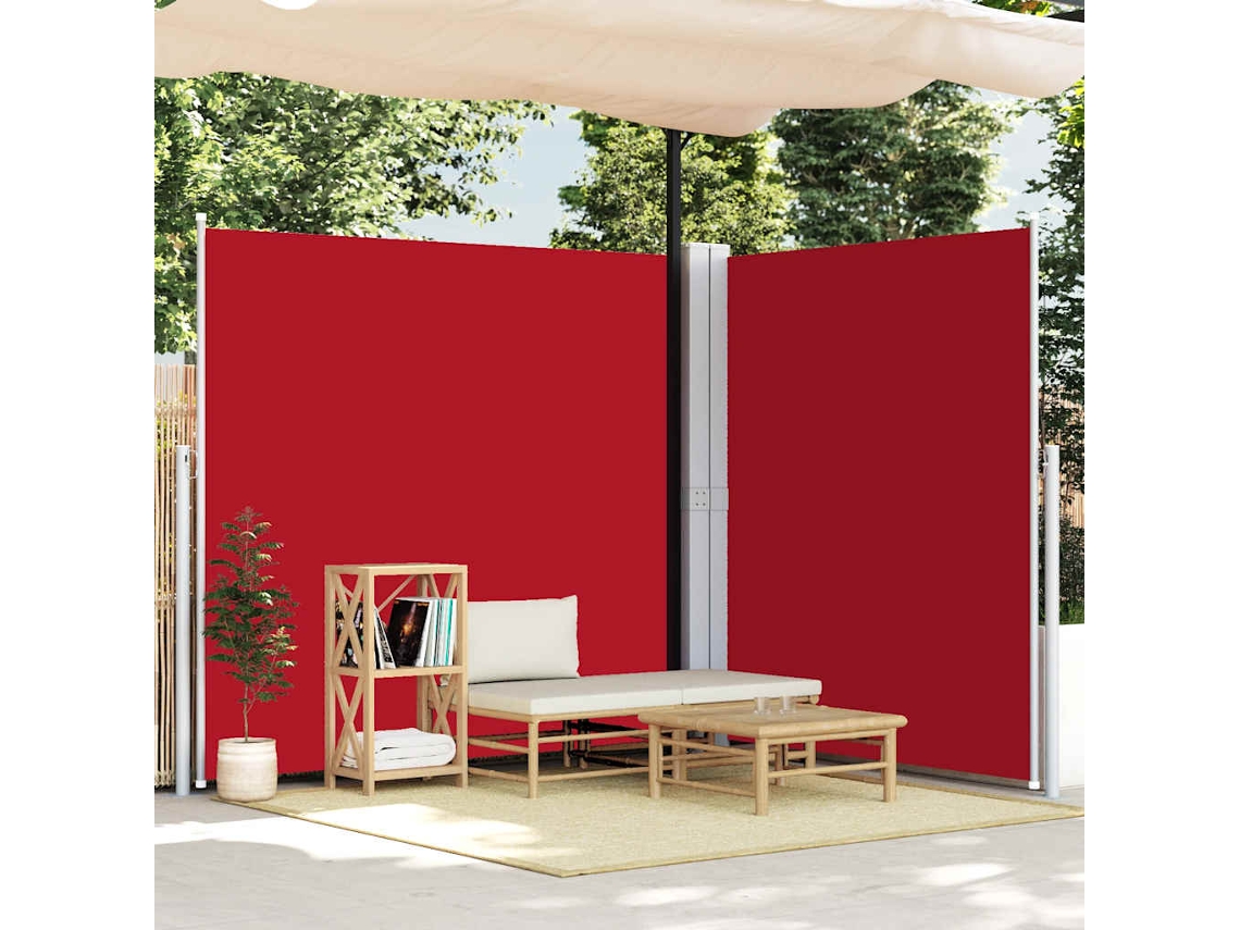 Vidaxl Toldo Lateral Retrátil 220x600 Cm Vermelho