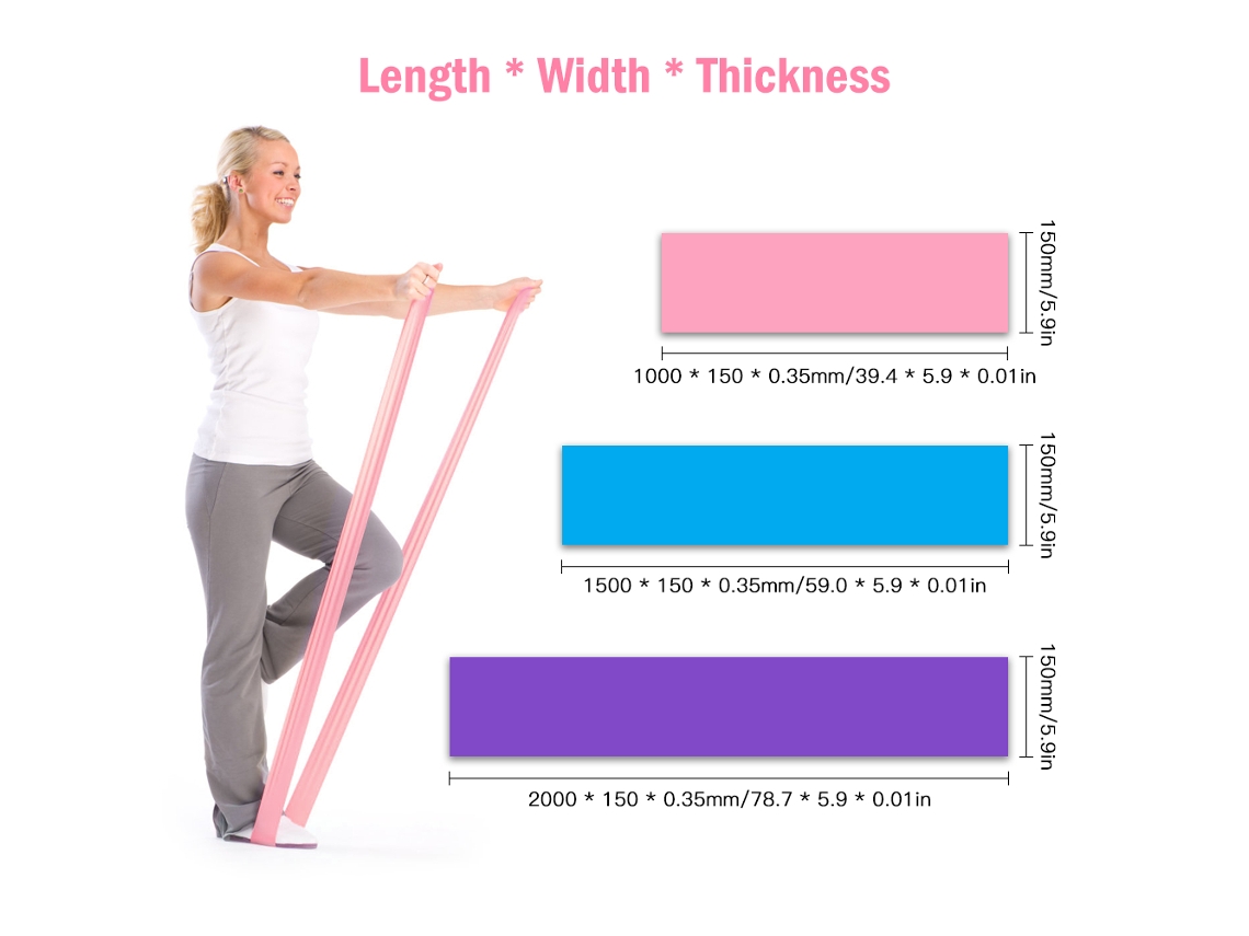 Junli conjunto 3 Bandas Elásticas Latex para Treino Fitness