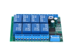 Módulo de controle de relé programável RS485 de 8 canais e 12 V CC (comando, programação)