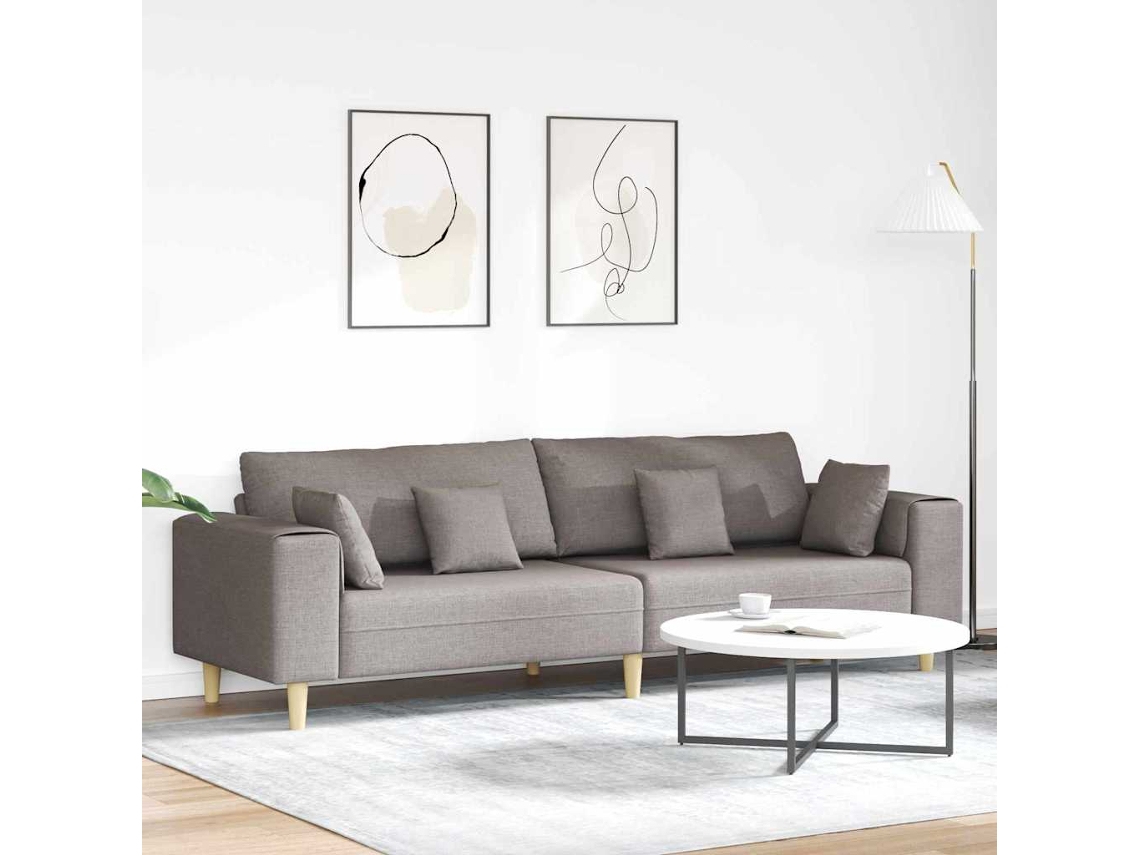 Vidaxl Sofá Cinzento-acastanhado 250 X 77 X 76 Cm Tecido