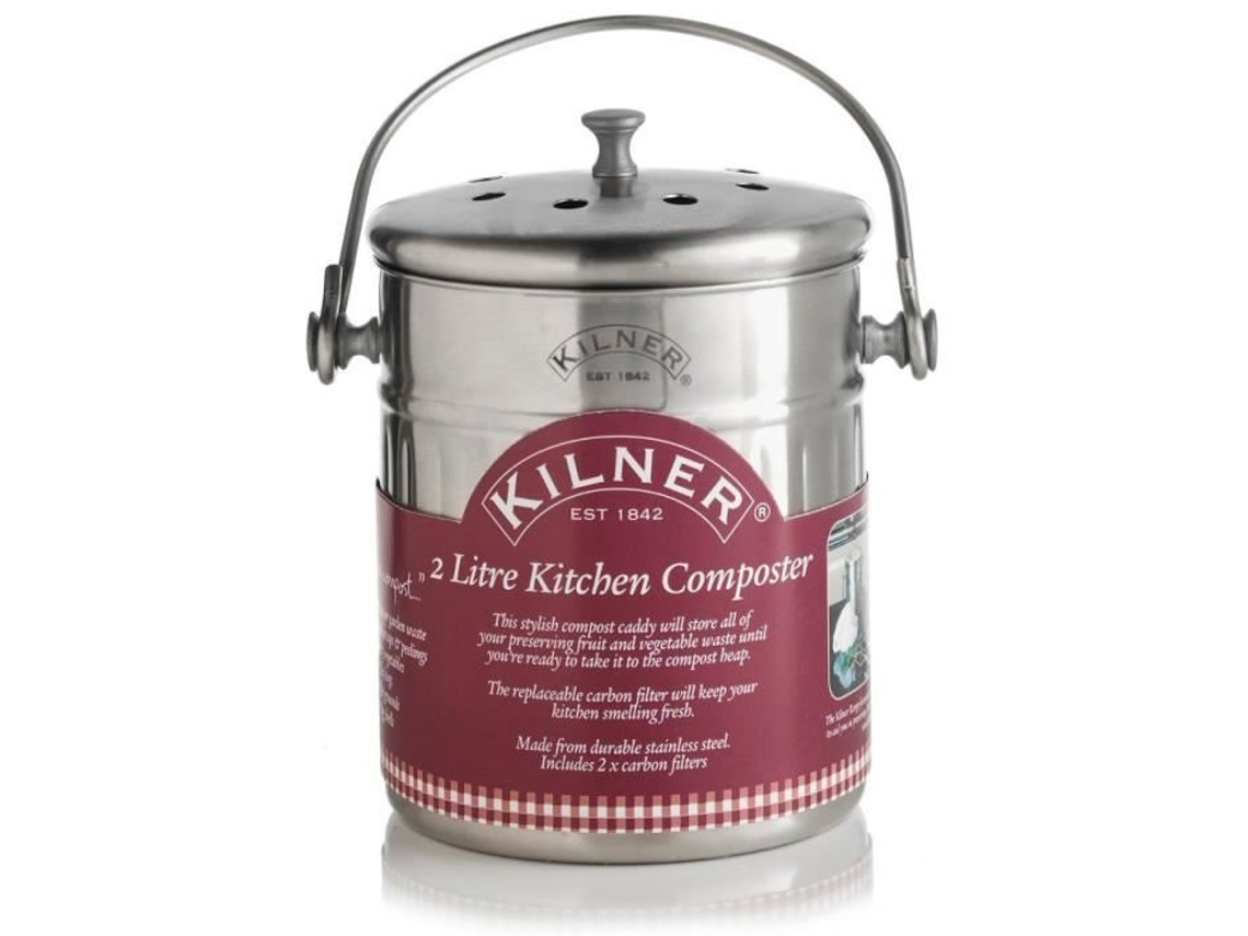 Compostor Em Inox Com 2 Filtros De Carbono 2l Acessórios Kilner