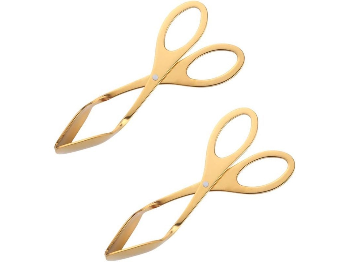 Pinzas De Alimentos De Acero Inoxidable 304, 2 Piezas De 7 Pulgadas, Para Cocina, Barbacoa, Buffet, Ensalada, Oro