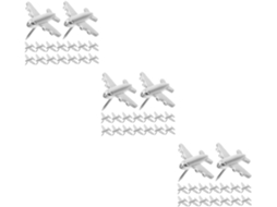 Série 3 - Tachinhas De Metal Em Formato Avião Para Quadro Cortiça,