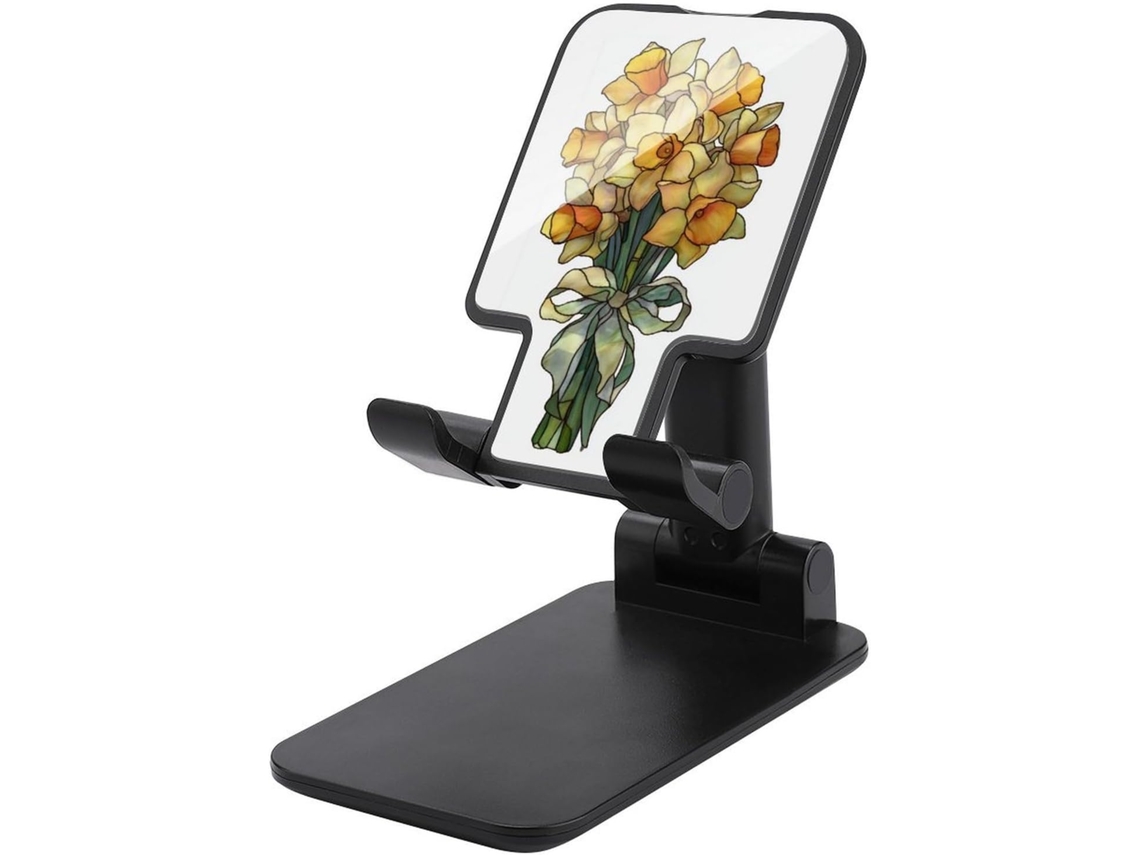 Buquê De Narcisos Em Vidro Colorido Com Fita Suporte Dobrável E Ajustável Para Celular Mesa