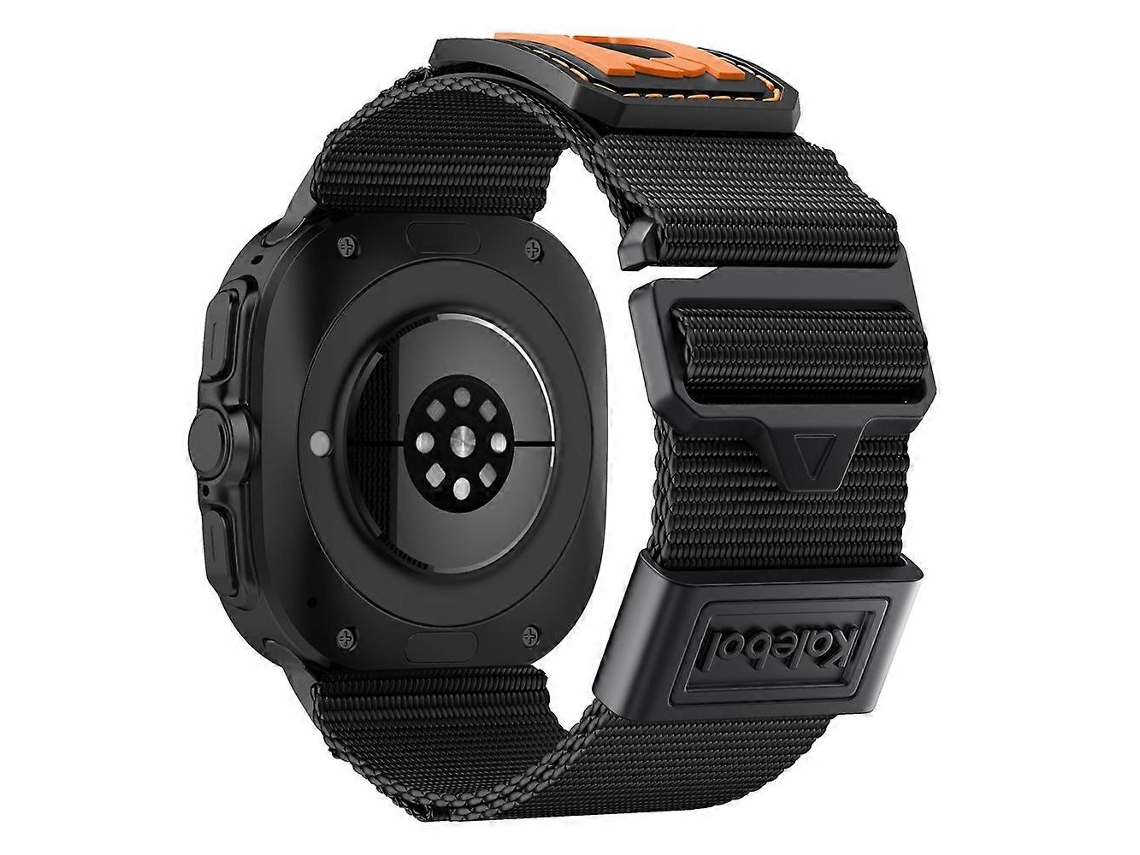 Pulseira De Nylon Trançado Kalebol Para Samsung Galaxy Watch Ultra 47 Mm, Pulseira Esportiva Preta Olysi Shop