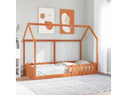 Cama Infantil Formato Casa 90x190 Cm Pinho Maciço Castanho-mel