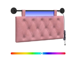 Cabeceira Suspensa com Luz Led Rosa Veludo MAISON EXCLUSIVE