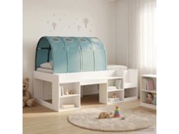 Vidaxl Estrutura De Cama Com Túnel 3 Unid. Branco E Azul-claro