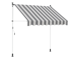 Vidaxl Toldo Retrátil Manual Antracite E Branco 400 Cm