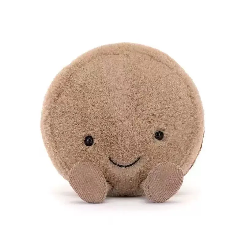 Chaveiro De Pelúcia Em Formato De Macaron Marrom - Macio, Fofinho E Um Presente Adorável