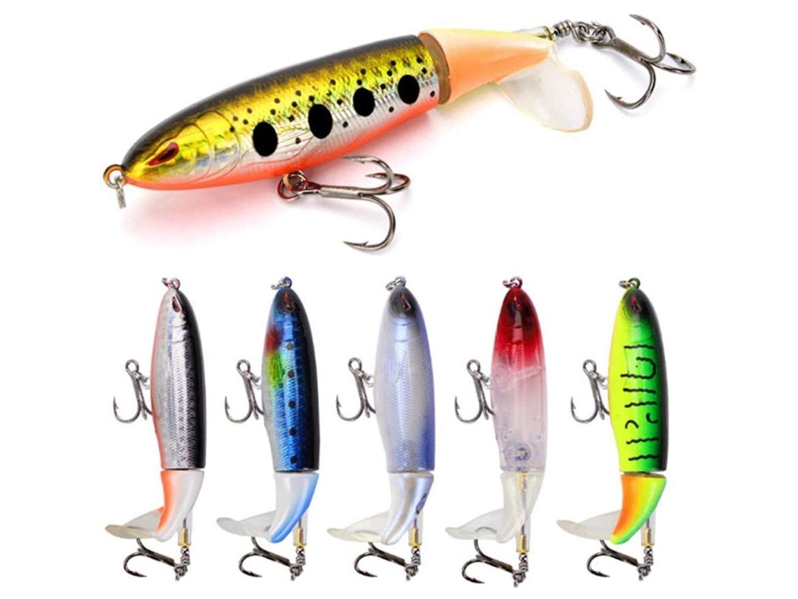 Kit 6 Iscas de Pesca Topwater Flutuantes
