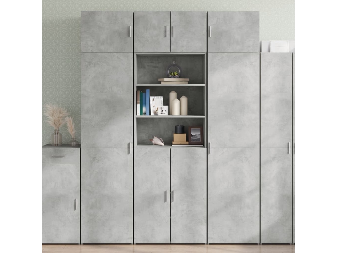 Gabinete de almacenamiento de derivados de madera de color gris cemento