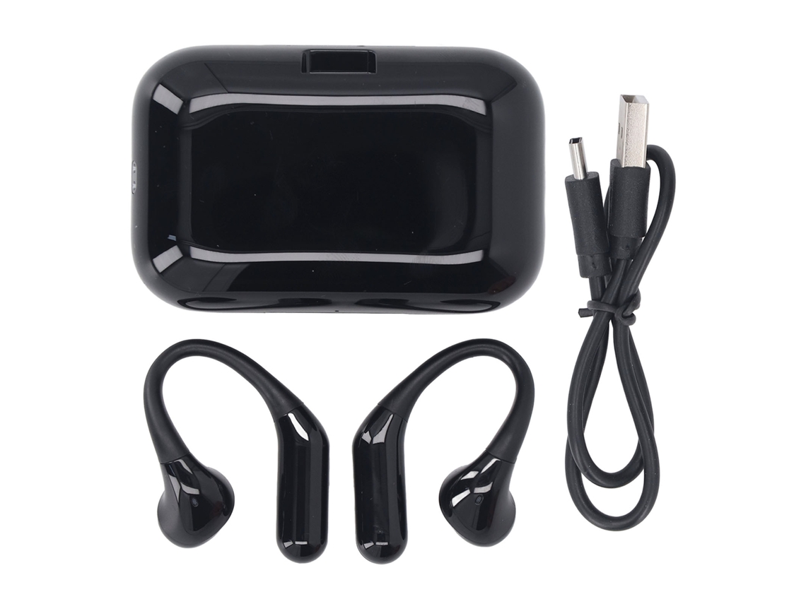 Ats audífonos de Tradução Ai Transmissão em Tempo Real Som Hd Batseria Longa Auriculares Abertos para Viagens Negócios Aprendizagem Preto