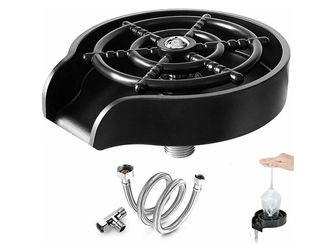Lavadora de Copos Automática em Aço Inoxidável, com Mangueira, Portátil para Casa, Bar e Café AQUAFORGE