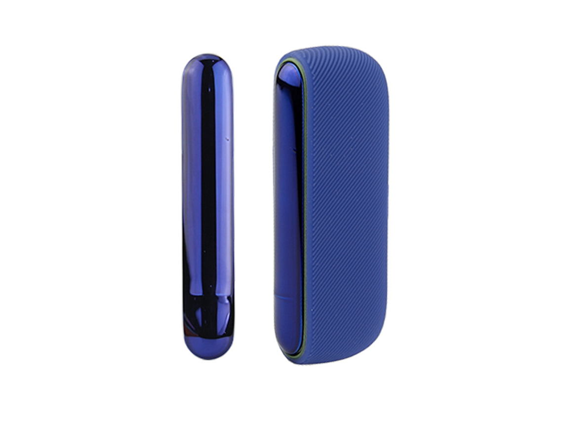 Capa Para Iqos Iluma Modelo De Abertura Lateral Adicionar Painéis Laterais 13x9.5x3cm Silicone Azul Escuro Fwinl