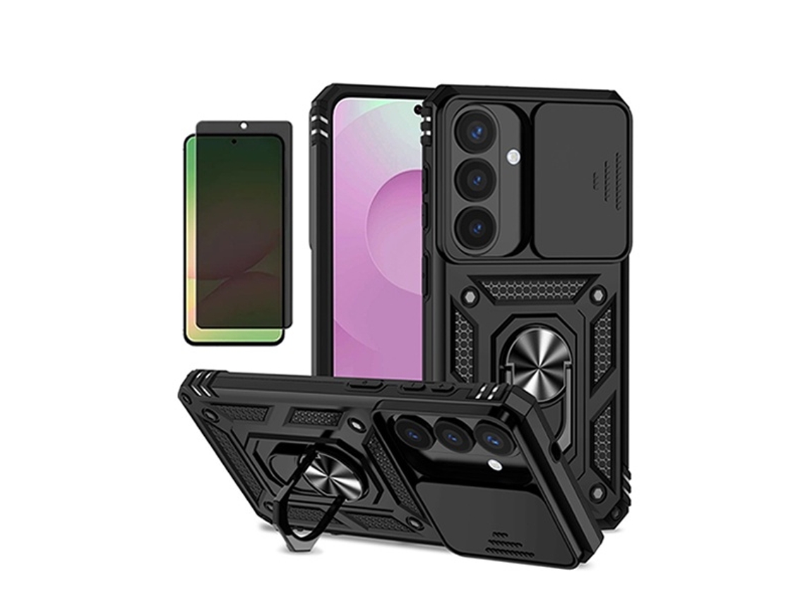 Kit Película Anti-spy Capa Magnetic Slide Window Phonecare Para Samsung Galaxy S26 Plus - Preto