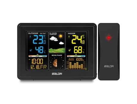 Estación meteorológica Baldr Black Bd 907 con pantalla