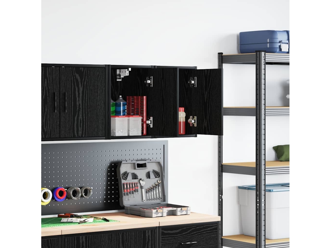 Vidaxl Armários De Parede Para Garagem 2 Pcs Derivados De Madeira