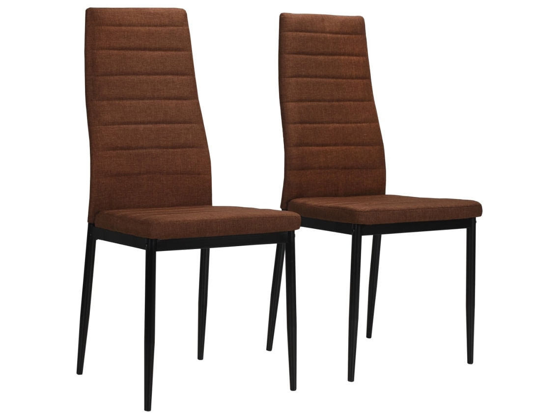 Vidaxl Cadeiras De Jantar 2 Pcs Tecido Castanho