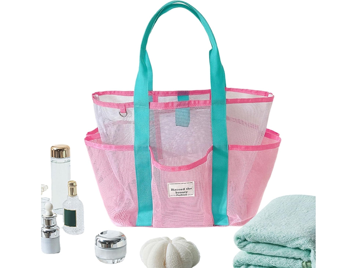 Bolsa De Praia Em Malha Respirável | Bolsa Grande Reutilizável Em Malha Para Férias, Viagens, Esport Gokoco