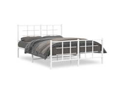 Estrutura de Cama com Cabeceira e Pés Metal Branco MAISON EXCLUSIVE 140x200 cm