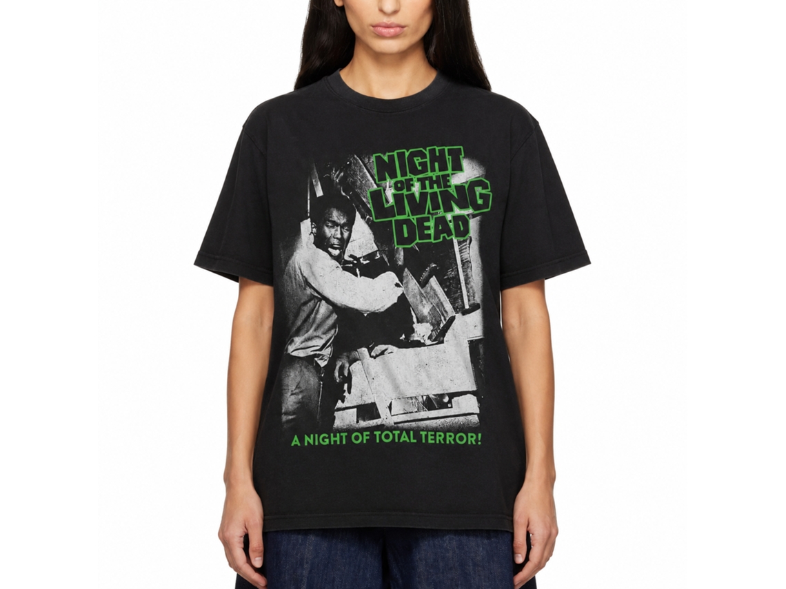 Rockinstone Night Of The Living Dead Notld Total Terror Black T-shirt Size:s