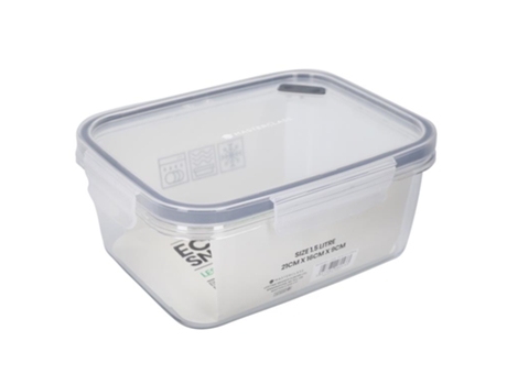 Recipiente de Armazenamento de Alimentos Masterclass Eco Snap Retângulo de 1,5L