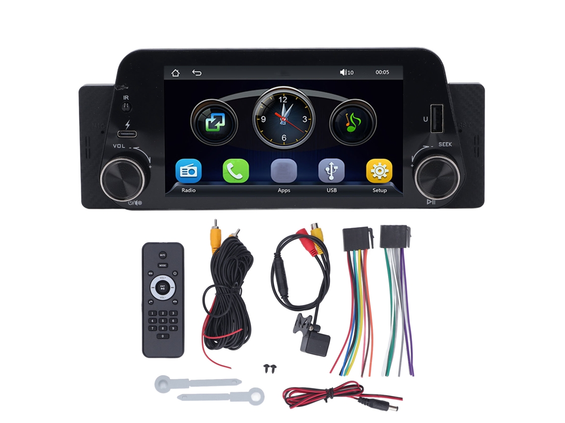 Raum-player Mp5 Para Carro 5 Polegadas Bluetooth Com Câmera Ré 12led Carplay E Android Auto