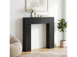 Vidaxl Moldura De Lareira Preto 102 X 18 X 100,5 Cm