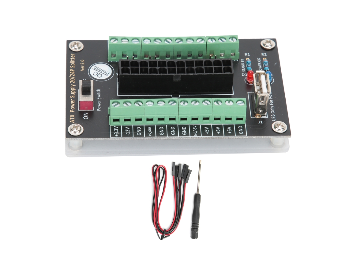 Placa De Divisão De Alimentação Módulo Adaptador Terminal Atx 20/24pin Componente Eletrônico