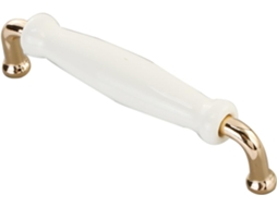 Puxador Para Armário De Cozinha, Puxador Em Arco Branco, Cerâmica, Acabamento Zincado Ideal Para Armários, Gavetas