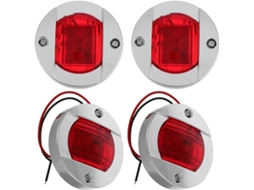 Conjunto De 4 Luzes De Sinalização Lateral Led Redondas E Resistentes Para Caminhões E Reboques.