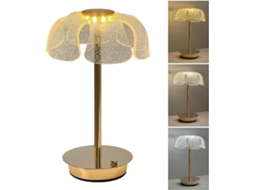 Luminária De Mesa Sem Fio Generico, Em Formato De Flor, Recarregável, Com Iluminação Ambiente, 3 Cores, Ideal Para