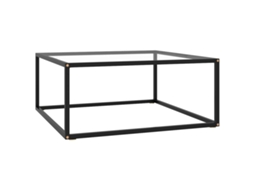 Vidaxl Mesa De Centro 80x80x35 Cm Vidro Temperado Preto