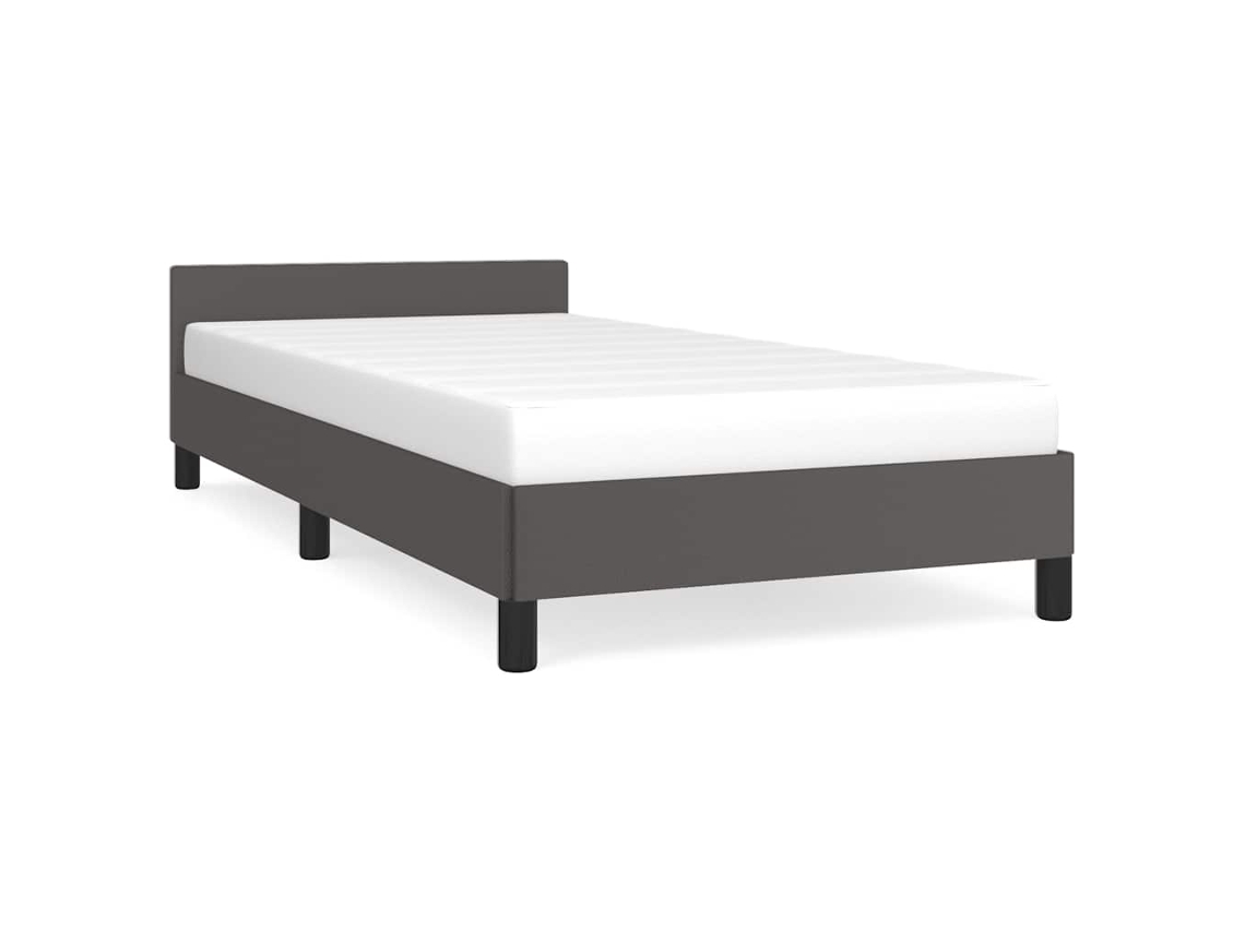 Bed Frame With Headboard, Bed Frames With Headboard Vidaxl Cinzeto Couro Artificial (100 X 200 Cm)
