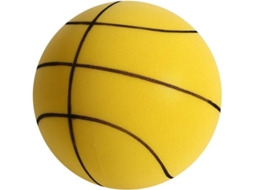 Bola de basquete silenciosa para uso interno, bola de espuma macia e elástica para treinamento, baixo ruído, grande, 21 cm - 5 - Amarela
