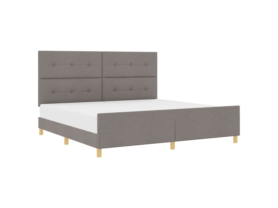 Cama De Casal | Camas Para Quarto | Estrutura Da Cama Cinzento-acastanhado 200 X 200 Cm Tecido