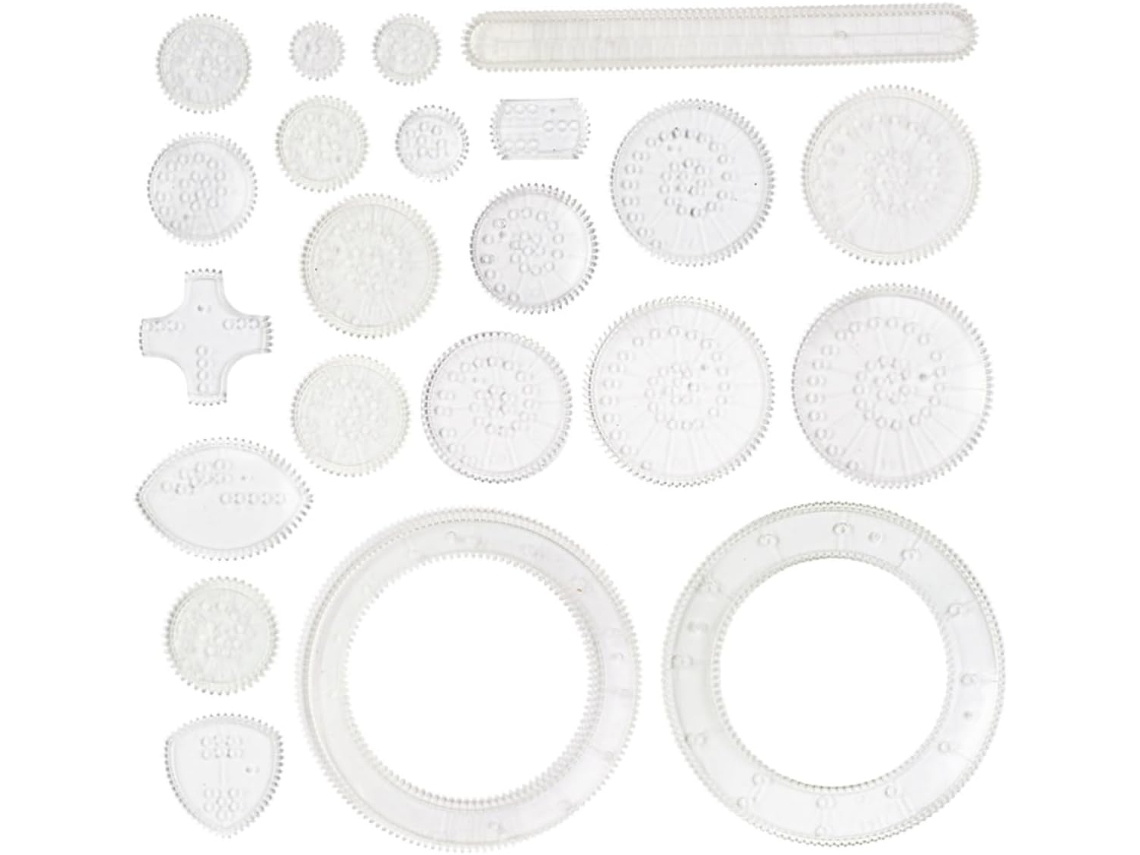 Conjunto de desenho artístico com 22 peças, incluindo ferramentas práticas e um kit multifuncional com réguas para desenho criativo.