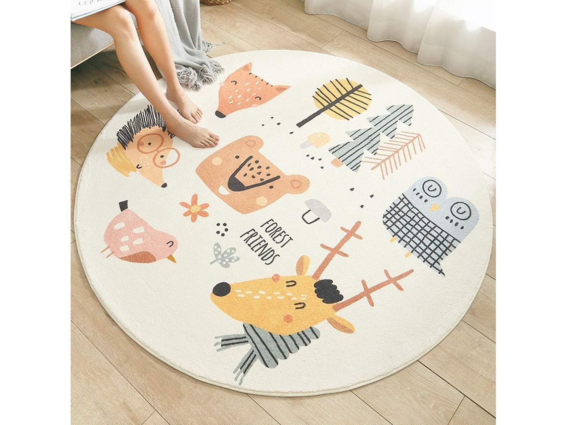 Tapetes Laváveis De 80 Cm, Redondos, Macios E Grandes, Protetores, Tapetes Infantis Para Sala De Estar, Quarto, Tapete De Brincar Para Bebês