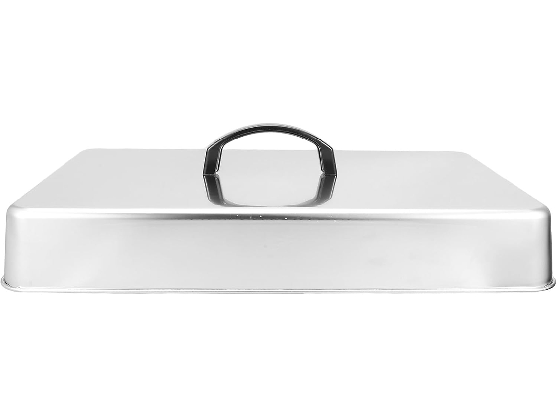 Tampa de Aço Inoxidável para Cozimento a Vapor com Alça, Tampa Retangular para Grelhar 43,5x28,3cm, Ao Calor e À Prova CHABERLU