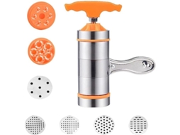 Máquina De Fazer Macarrão Manual De Aço Inoxidável, 7 Moldes, Portátil, Multifuncional, Resistente À Corrosão