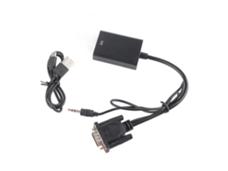 Aetheria conversor Vga para Hd Multimedia Interface 1080p com Alimentação Usb e Cabo de Som 3.5mm
