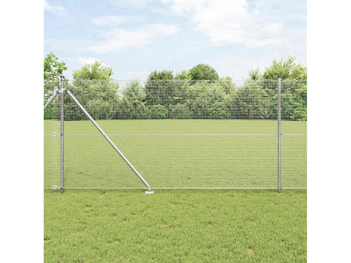 Vidaxl Cerca De Arame Soldado Com Espinhos 50 X 1,4 M Aço Galvanizado